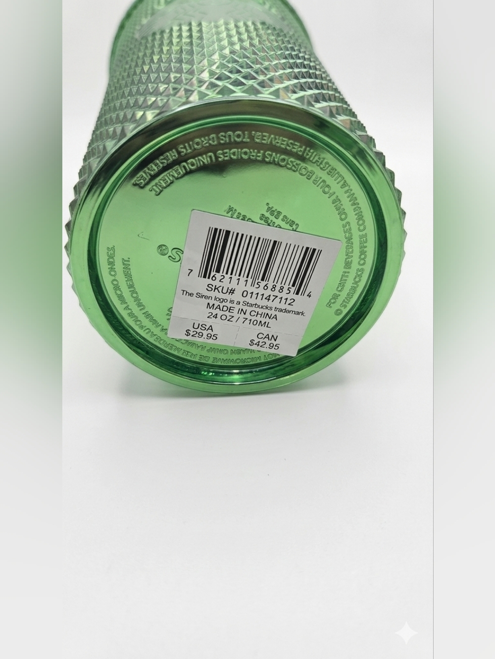 Starbucks Metallic Lime Green Studded Venti Tumbler 24oz - New - Picture 3 of 3
